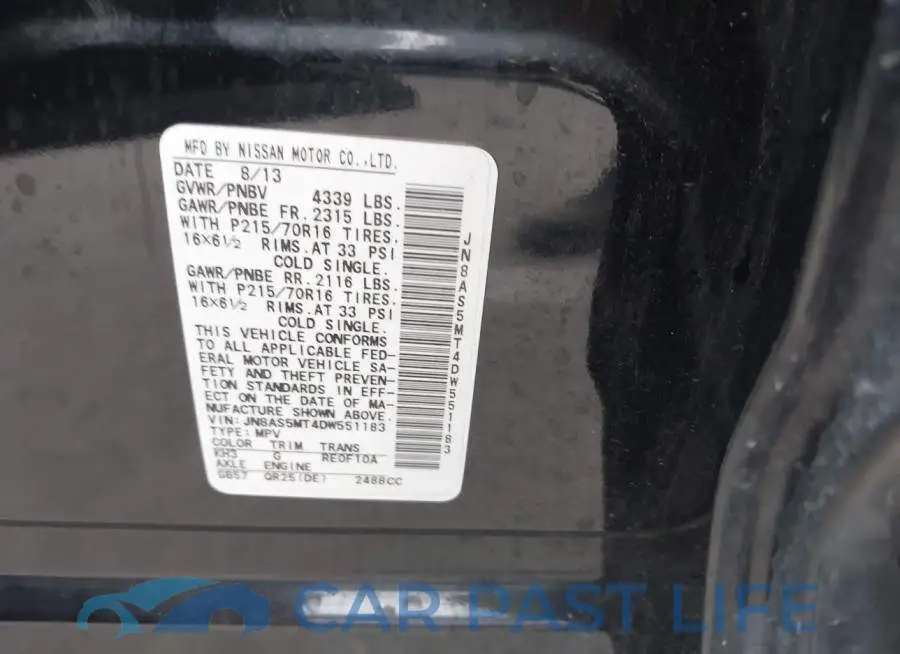 JN8AS5MT4DW551183# 9