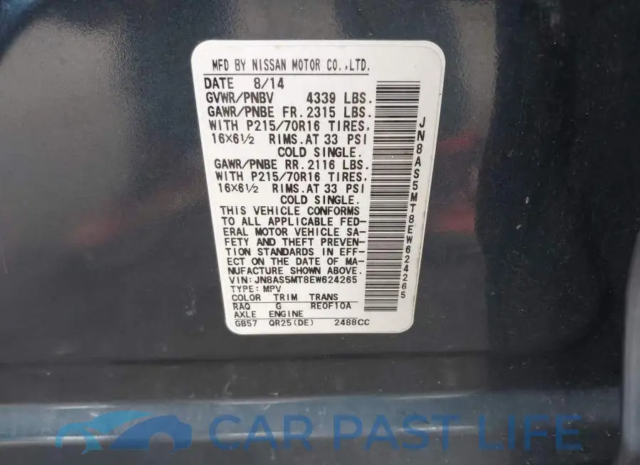 JN8AS5MT8EW624265# 9