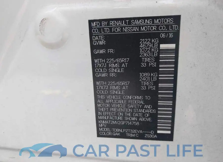 KNMAT2MV2GP714758# 9