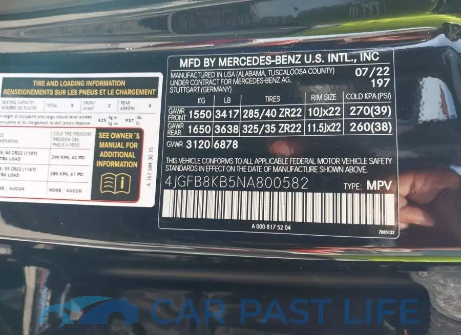 4JGFB8KB5NA800582# 9