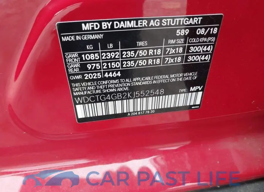 WDCTG4GB2KJ552548# 9