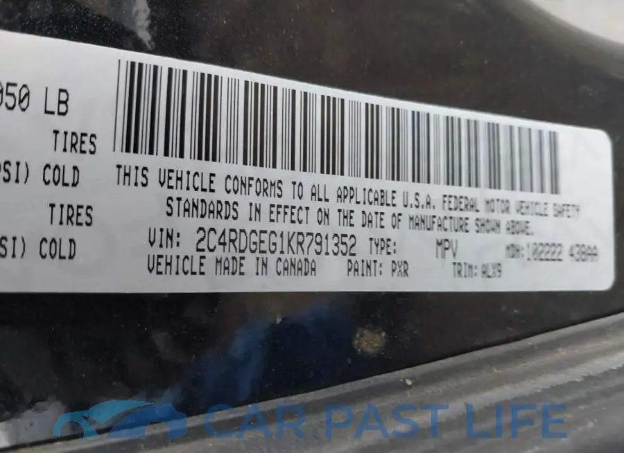 2C4RDGEG1KR791352# 9