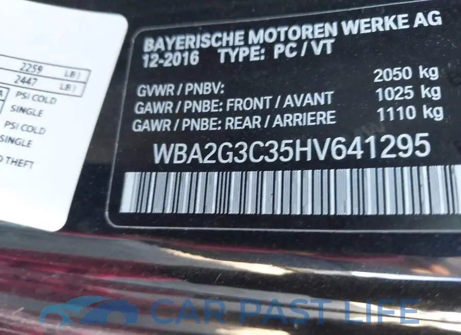 WBA2G3C35HV641295# 9