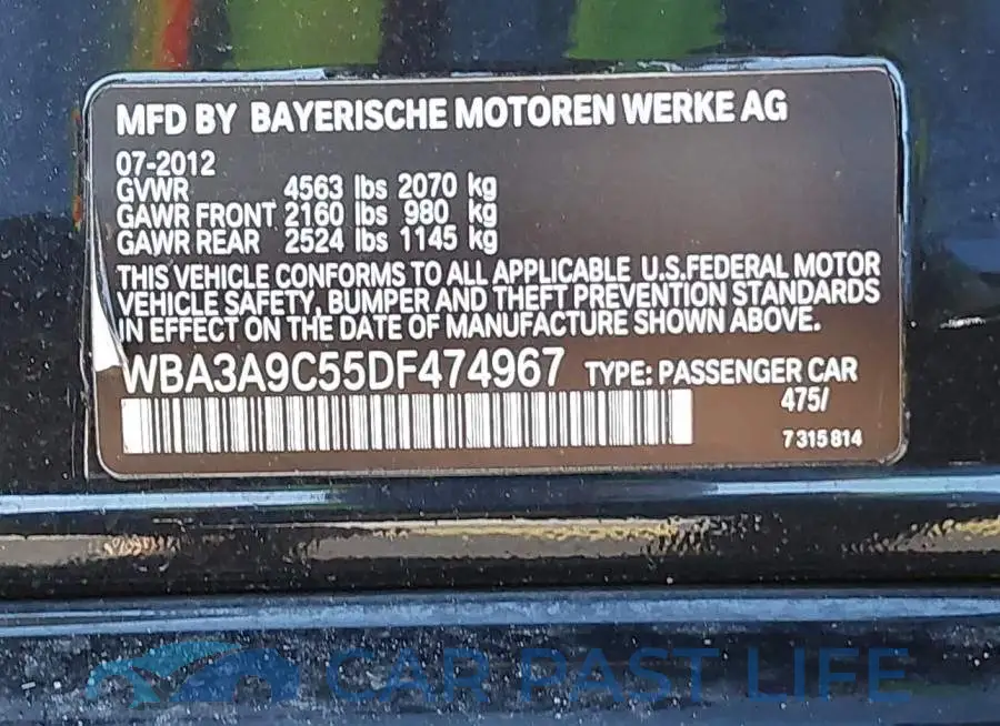 WBA3A9C55DF474967# 9