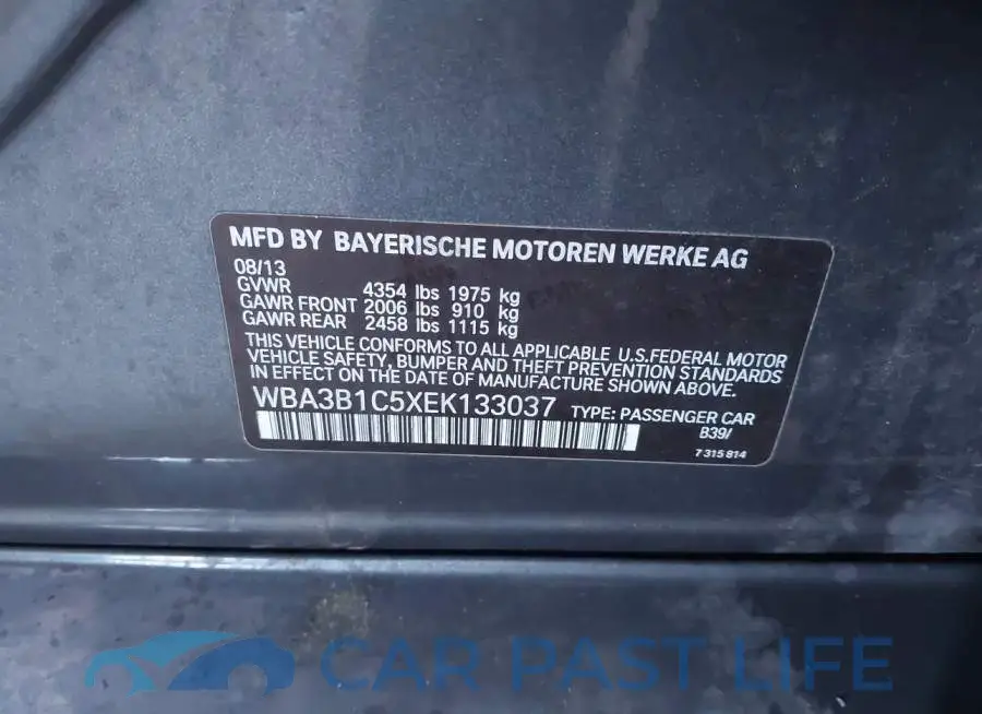 WBA3B1C5XEK133037# 9