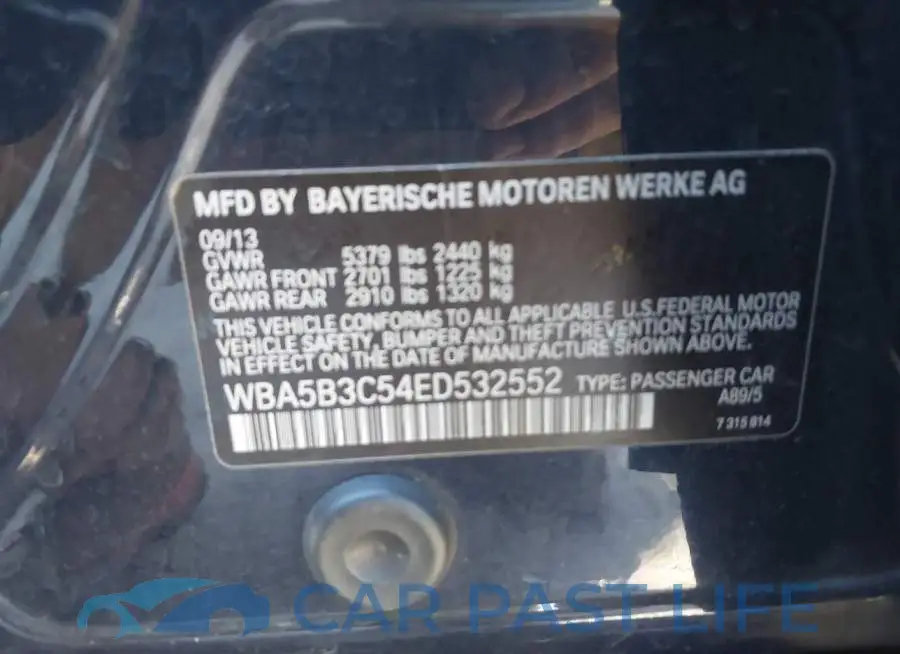 WBA5B3C54ED532552# 9