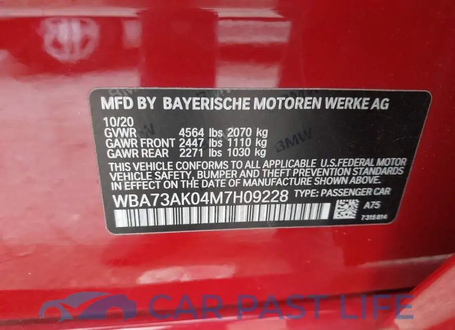 WBA73AK04M7H09228# 9