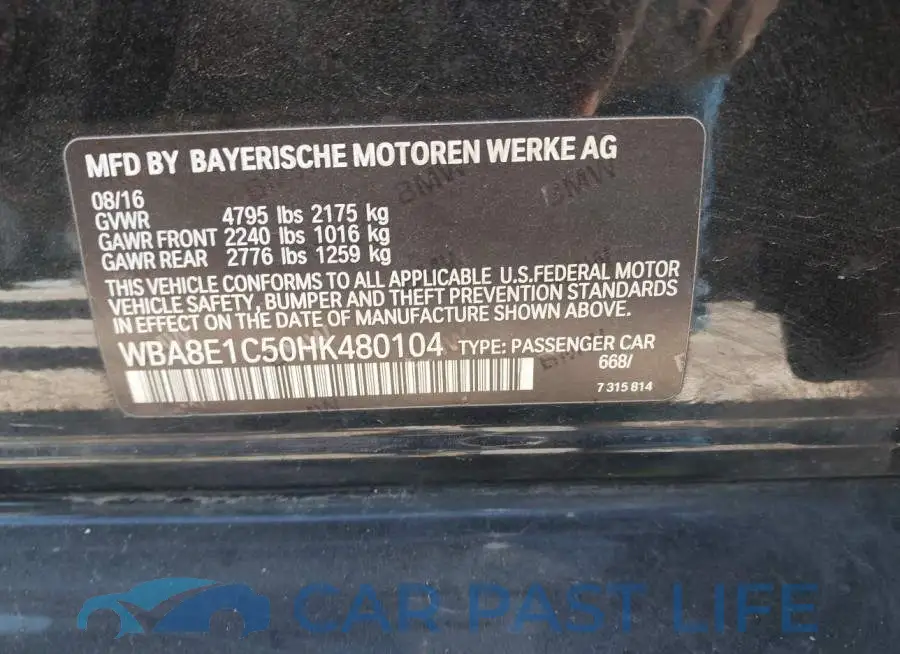 WBA8E1C50HK480104# 9