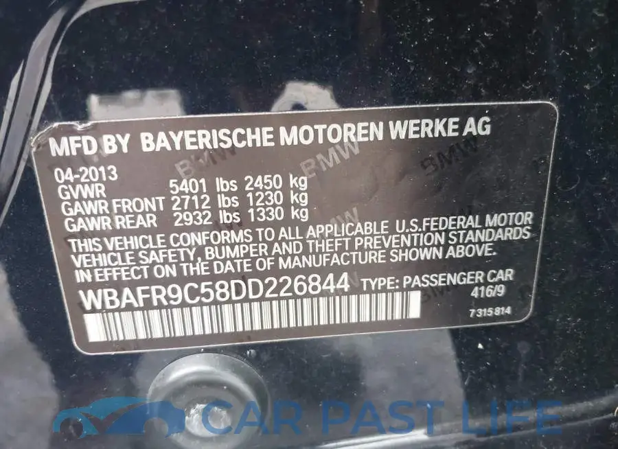 WBAFR9C58DD226844# 9