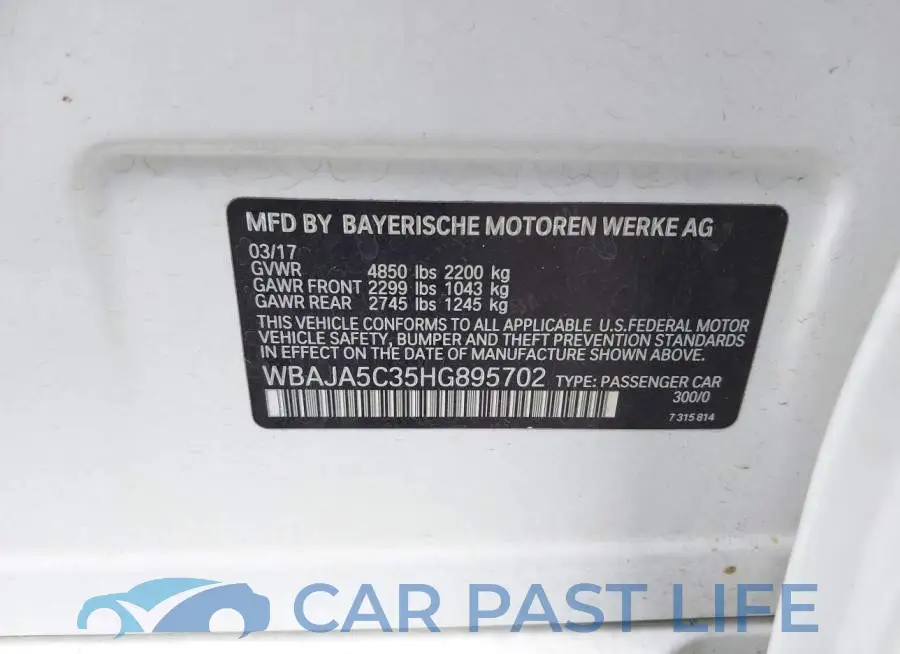 WBAJA5C35HG895702# 9
