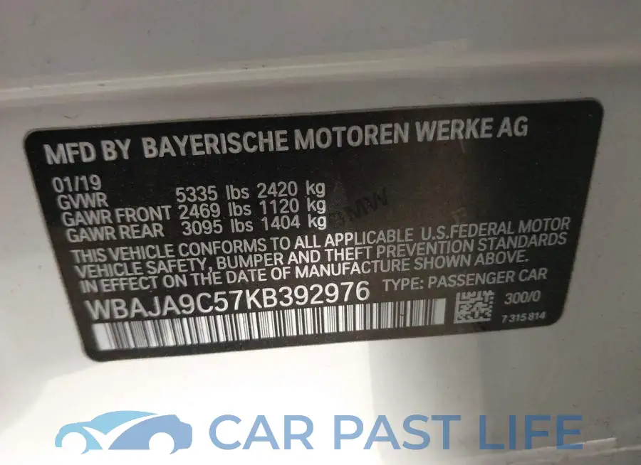 WBAJA9C57KB392976# 9