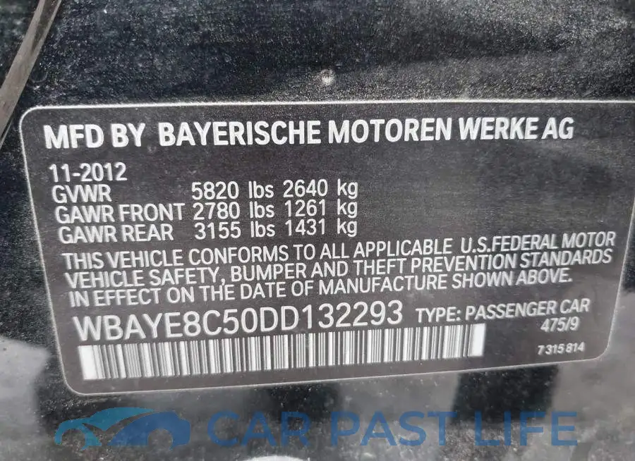 WBAYE8C50DD132293# 9