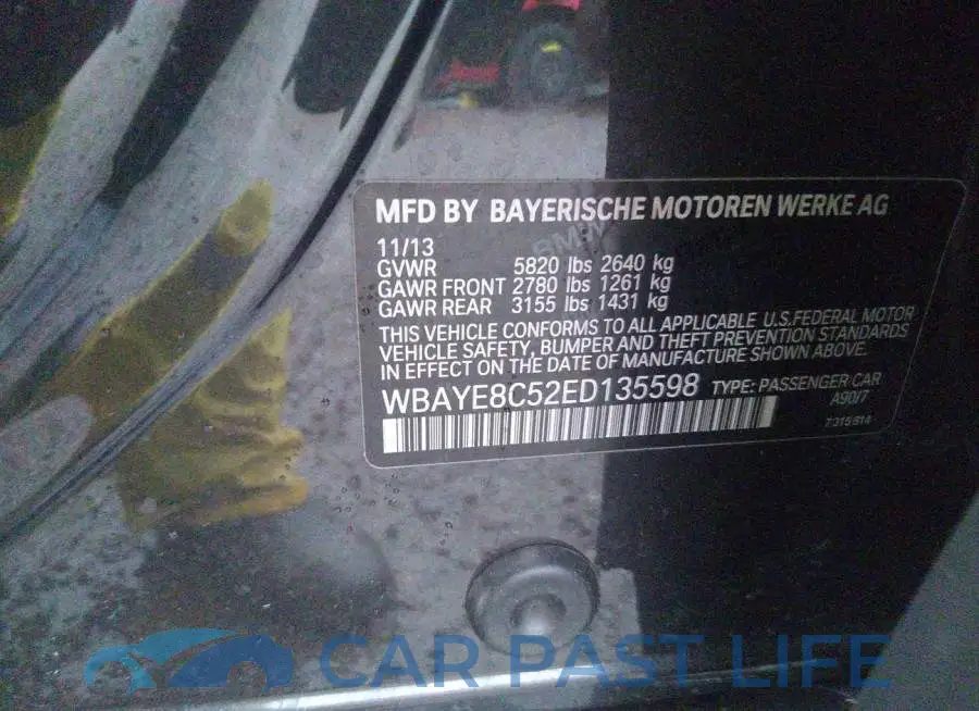 WBAYE8C52ED135598# 9