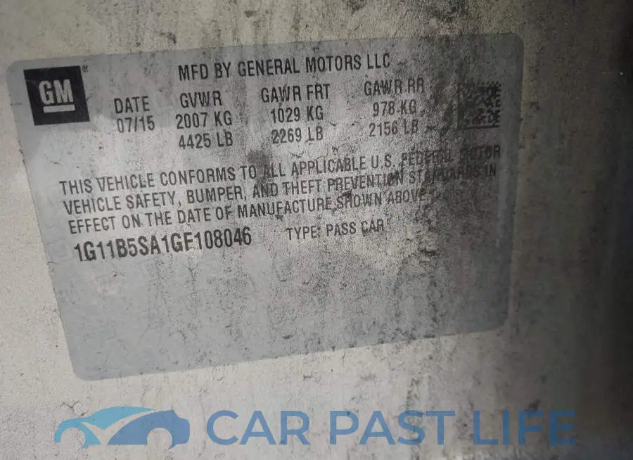 1G11B5SA1GF108046# 9