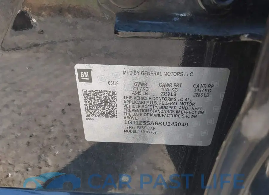 1G11Z5SA6KU143049# 9