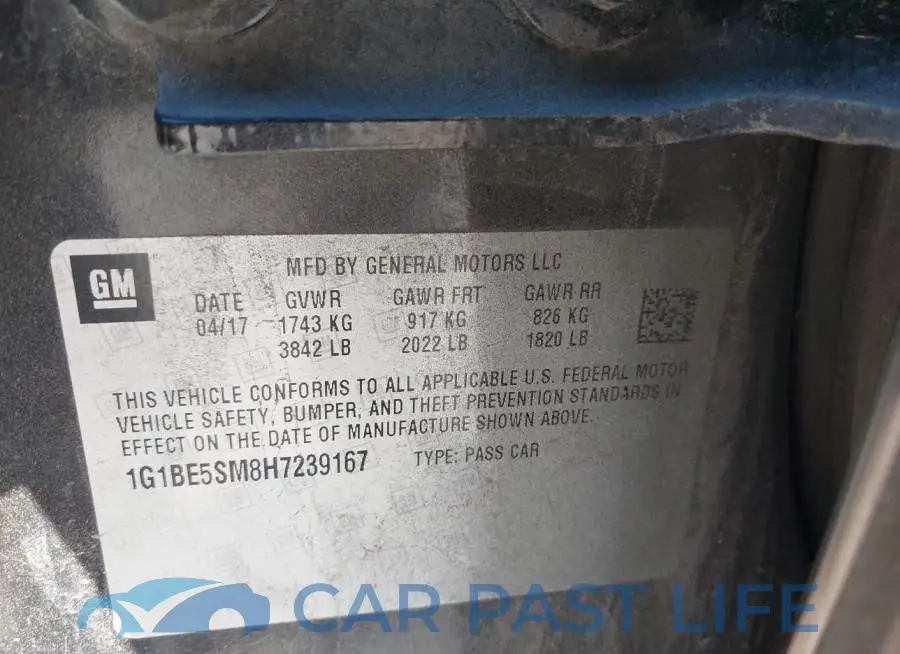 1G1BE5SM8H7239167# 9