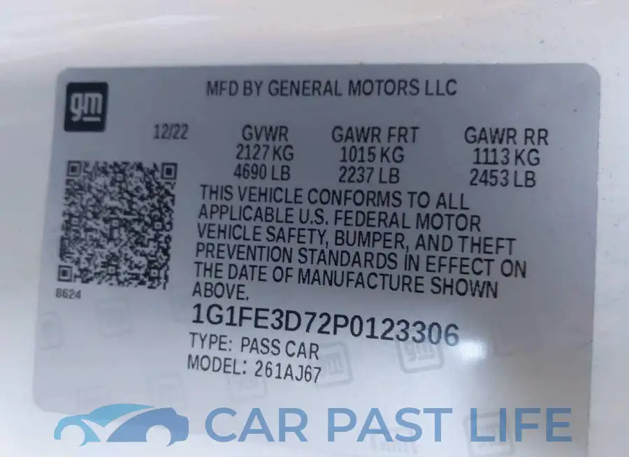 1G1FE3D72P0123306# 9