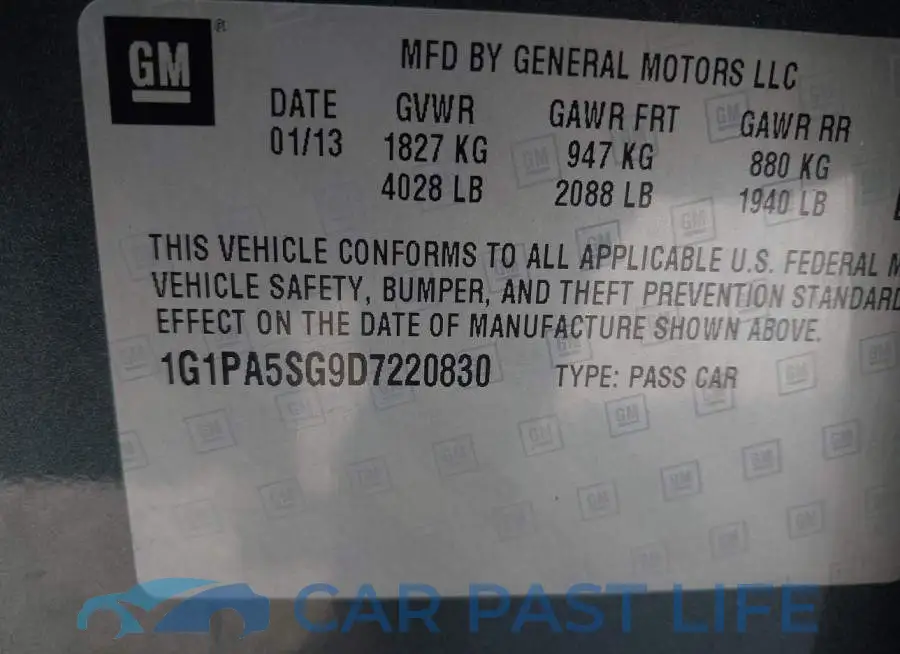 1G1PA5SG9D7220830# 9