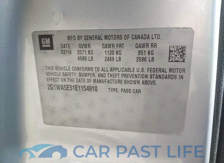 2G1WA5E31E1154910# 9