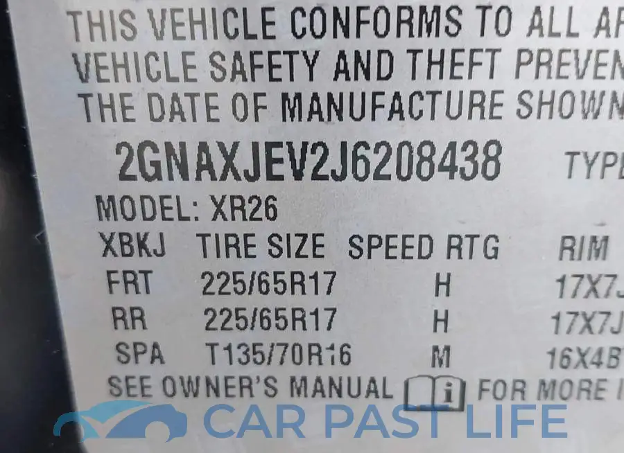 2GNAXJEV2J6208438# 9