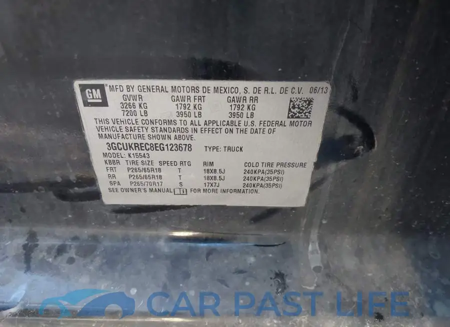 3GCUKREC8EG123678# 9