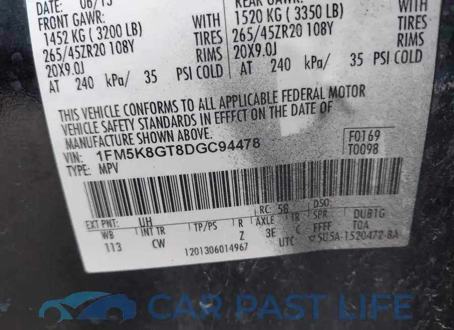 1FM5K8GT8DGC94478# 9