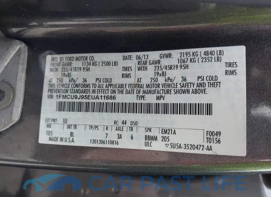 1FMCU9J95EUA11686# 9
