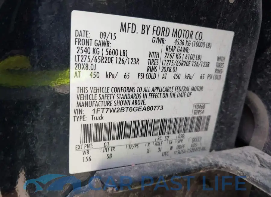 1FT7W2BT6GEA80773# 9