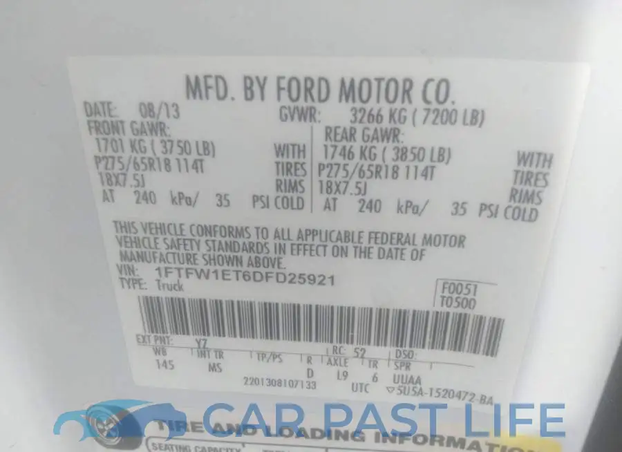 1FTFW1ET6DFD25921# 9