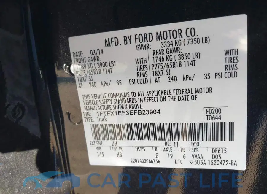1FTFX1EF3EFB23904# 9
