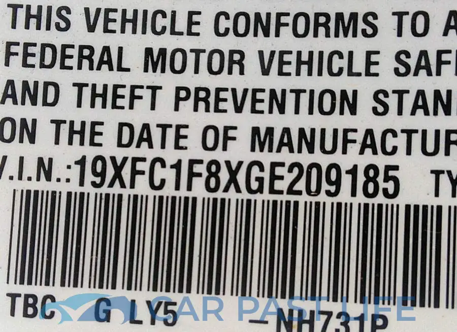 19XFC1F8XGE209185# 9
