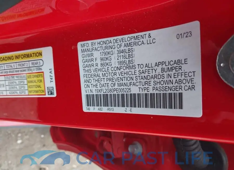 19XFL2G80PE005225# 9