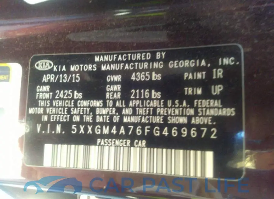 5XXGM4A76FG469672# 9