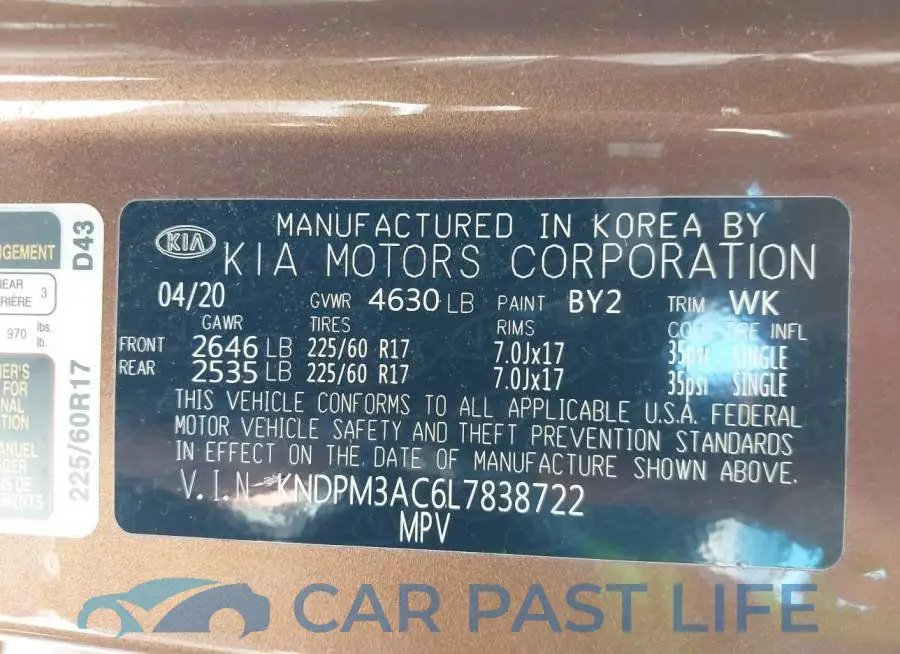 KNDPM3AC6L7838722# 9