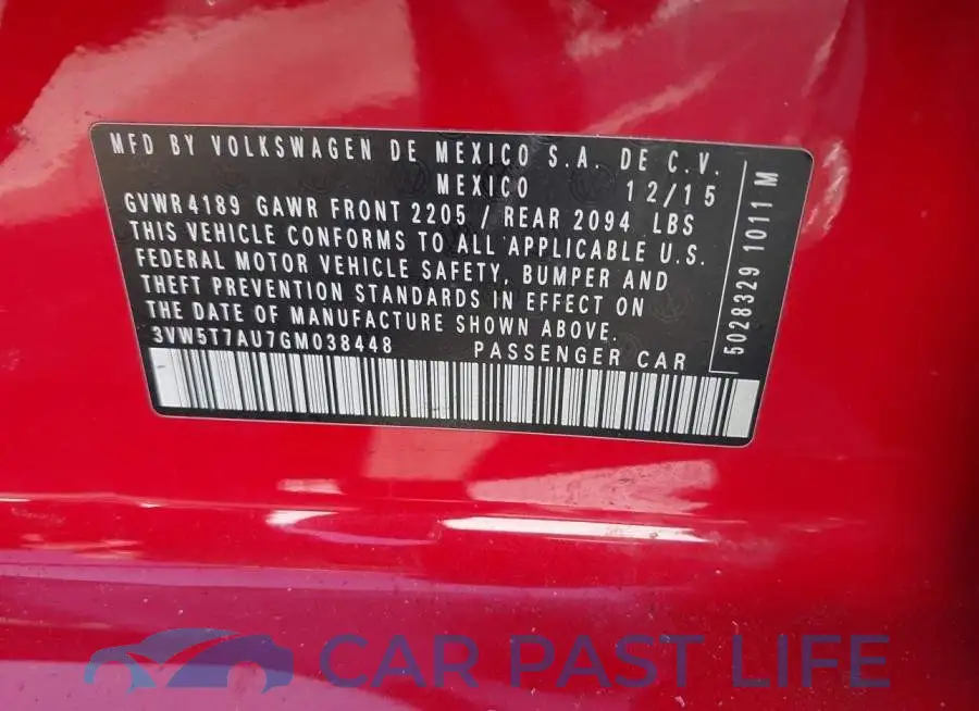 3VW5T7AU7GM038448# 9