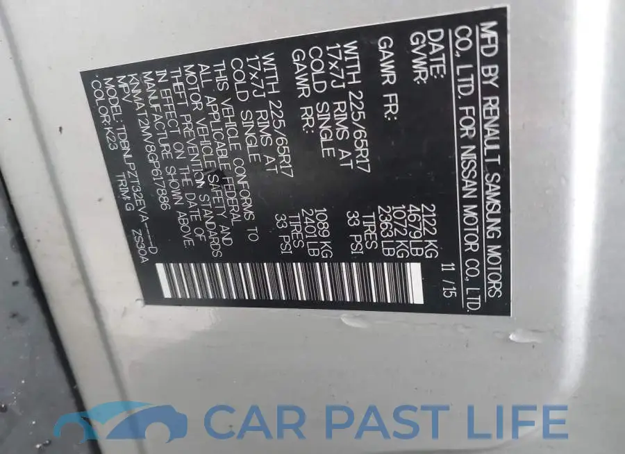 KNMAT2MV8GP617886# 9