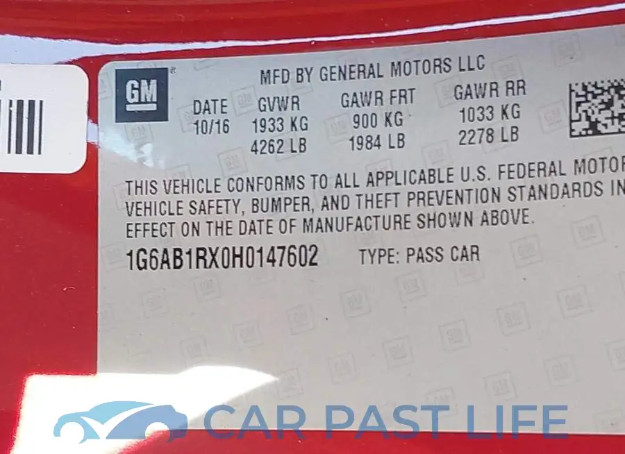 1G6AB1RX0H0147602# 9