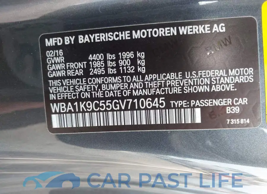 WBA1K9C55GV710645# 9
