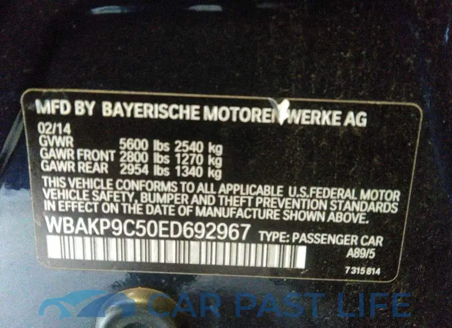 WBAKP9C50ED692967# 9