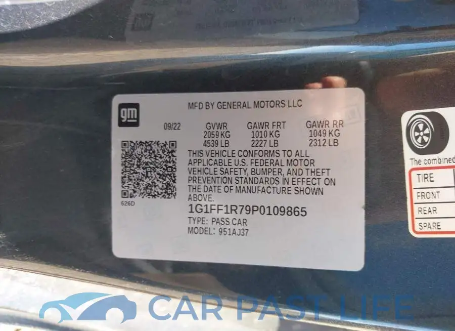 1G1FF1R79P0109865# 9