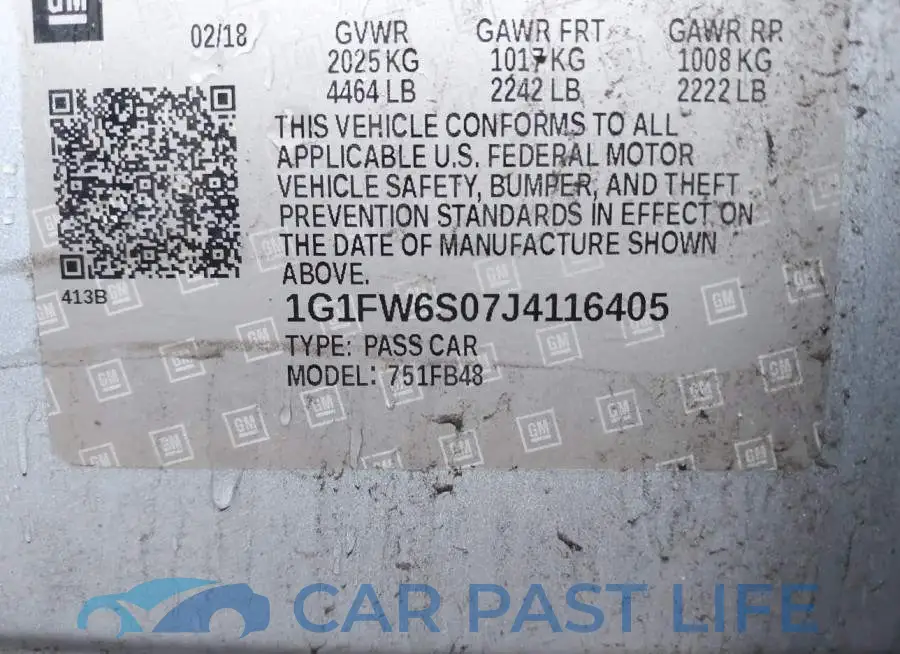 1G1FW6S07J4116405# 9