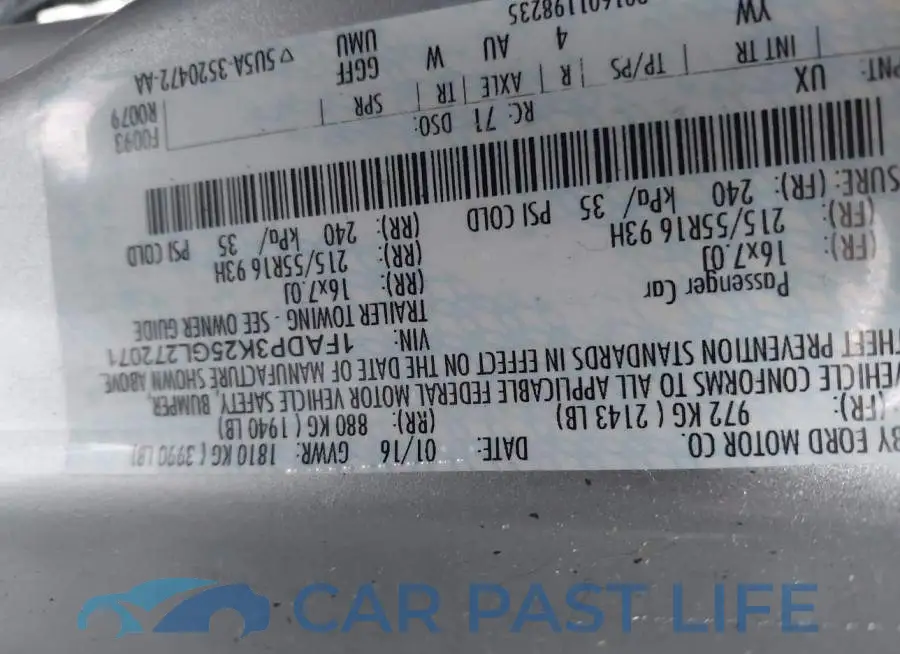 1FADP3K25GL272071# 9