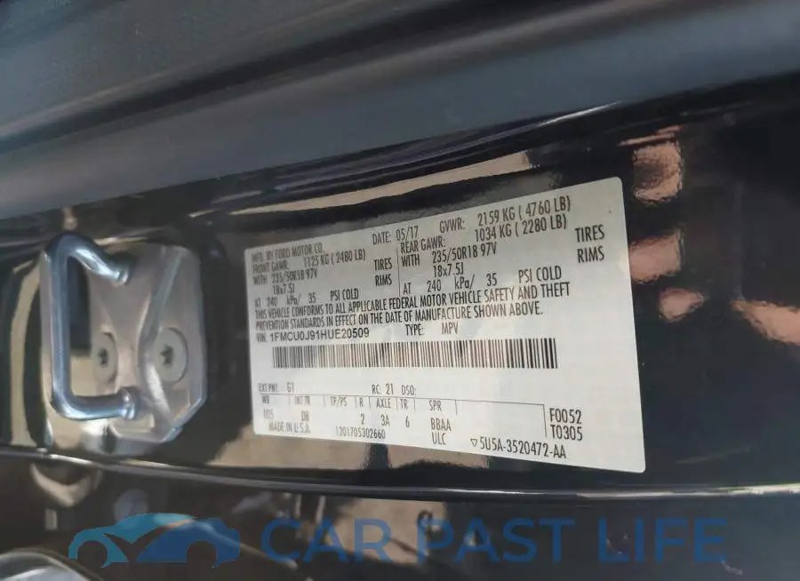1FMCU0J91HUE20509# 9