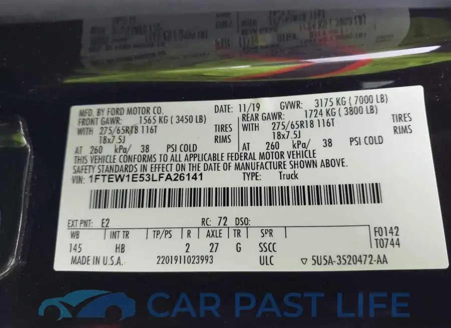 1FTEW1E53LFA26141# 9