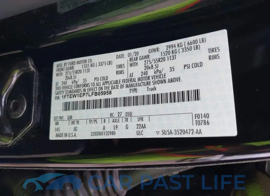 1FTEW1EP7LFB05958# 9