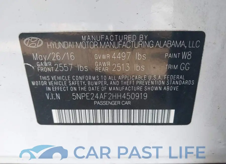 5NPE24AF2HH450919# 9