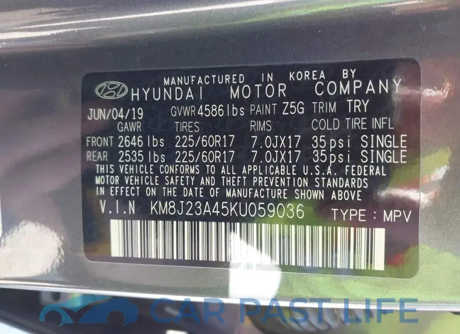KM8J23A45KU059036# 9