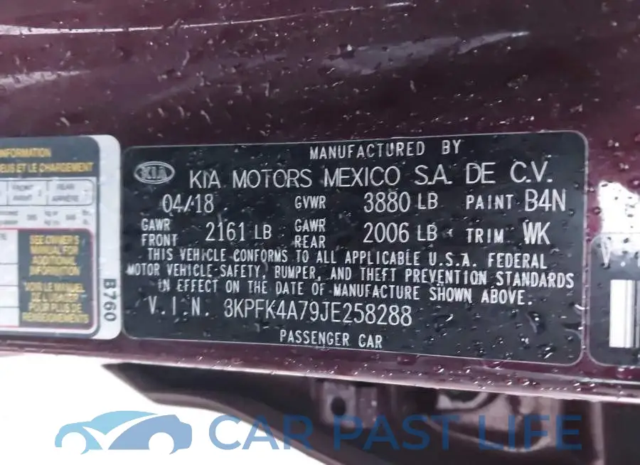 3KPFK4A79JE258288# 9