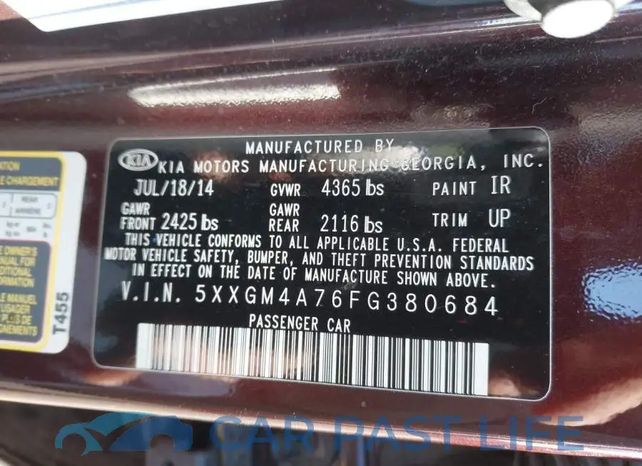 5XXGM4A76FG380684# 9