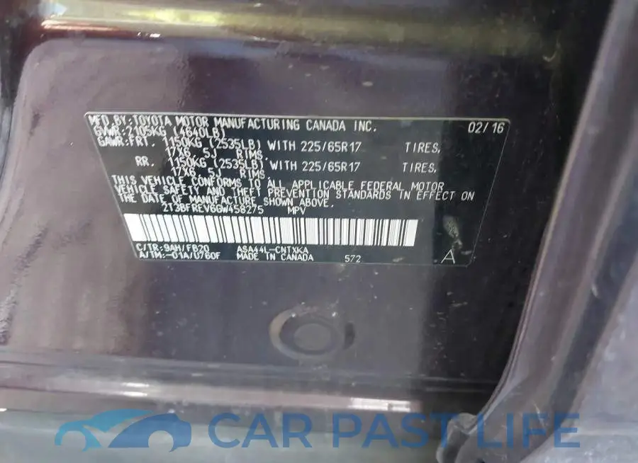 2T3BFREV6GW458275# 9